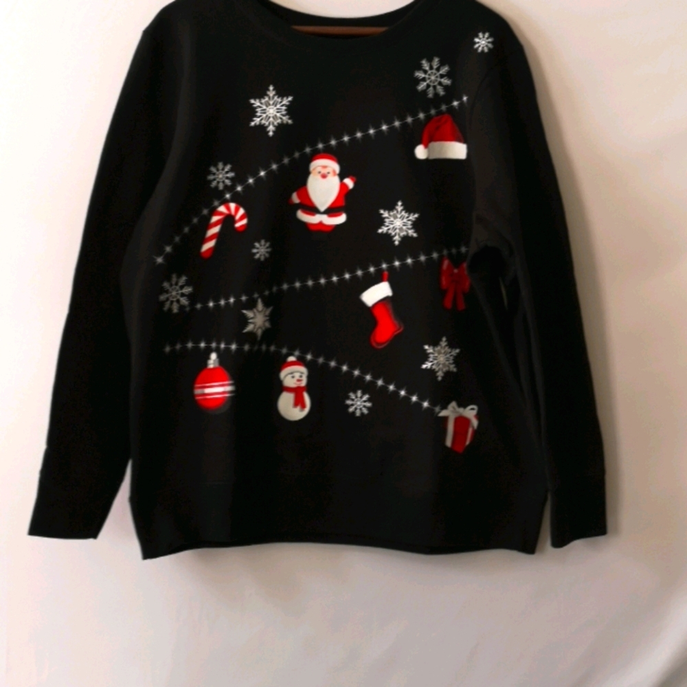 Just My Size 1X (16W) Christmas Sweatshirt NWOT